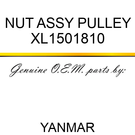 NUT ASSY, PULLEY XL1501810