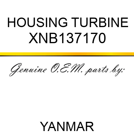 HOUSING, TURBINE XNB137170