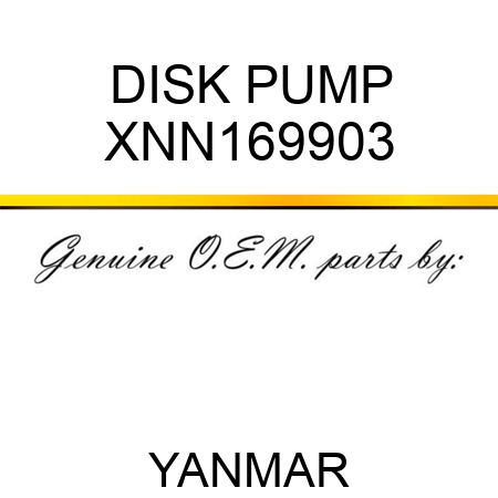 DISK, PUMP XNN169903