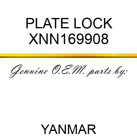 PLATE, LOCK XNN169908