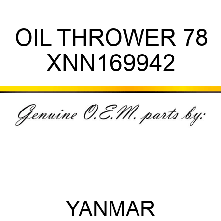 OIL THROWER, 78 XNN169942