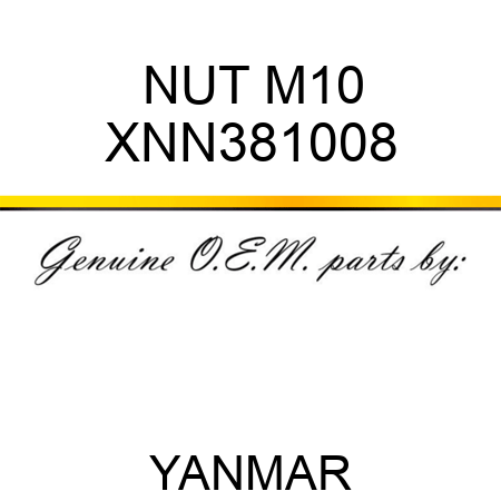 NUT, M10 XNN381008