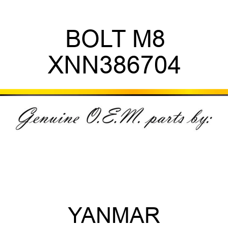 BOLT, M8 XNN386704