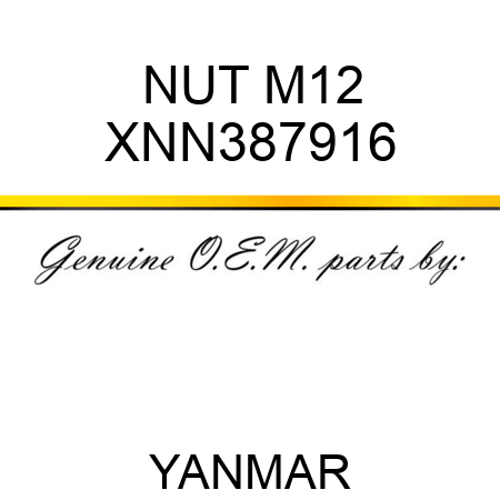 NUT, M12 XNN387916