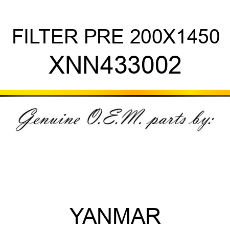 FILTER, PRE 200X1450 XNN433002