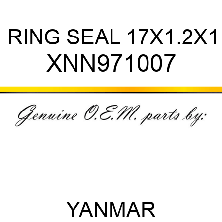 RING, SEAL 17X1.2X1 XNN971007