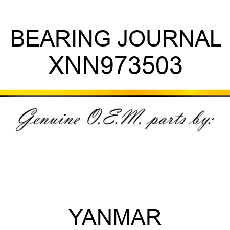 BEARING, JOURNAL XNN973503