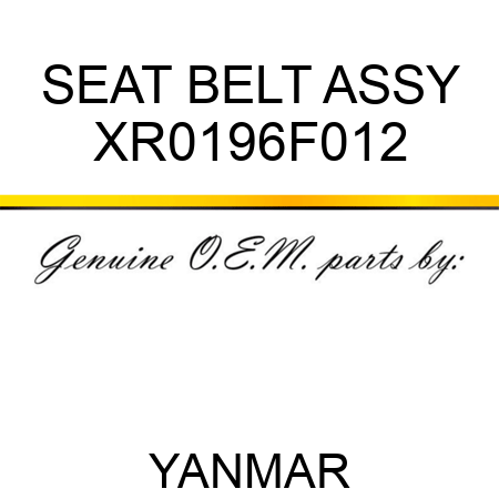 SEAT BELT ASSY XR0196F012