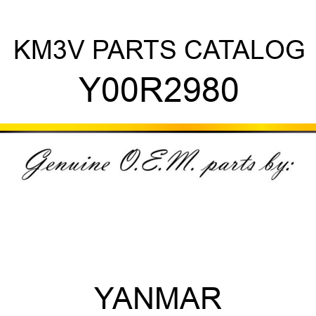 KM3V PARTS CATALOG Y00R2980