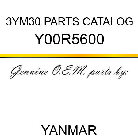 3YM30 PARTS CATALOG Y00R5600