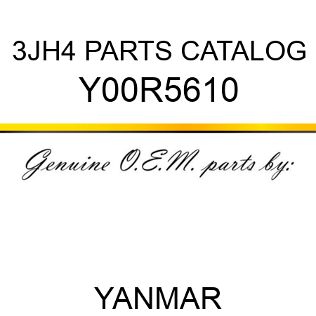 3JH4 PARTS CATALOG Y00R5610