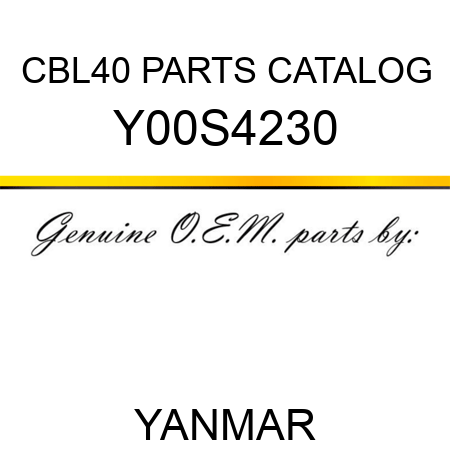 CBL40 PARTS CATALOG Y00S4230