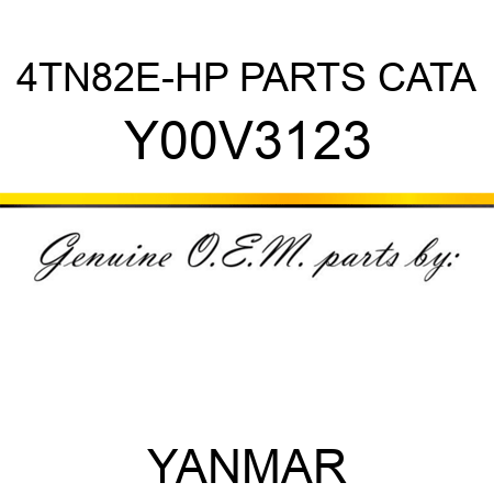 4TN82E-HP PARTS CATA Y00V3123