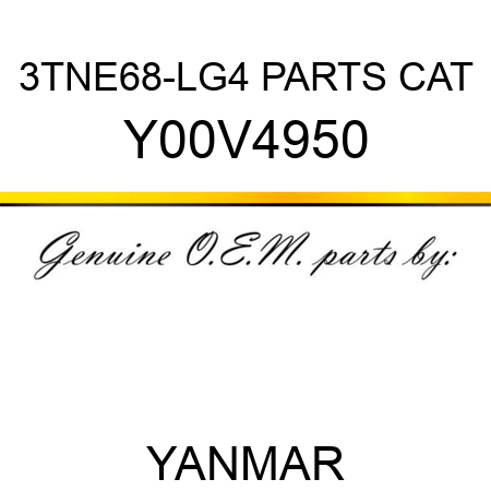 3TNE68-LG4 PARTS CAT Y00V4950