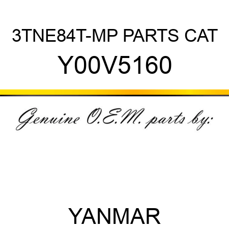 3TNE84T-MP PARTS CAT Y00V5160