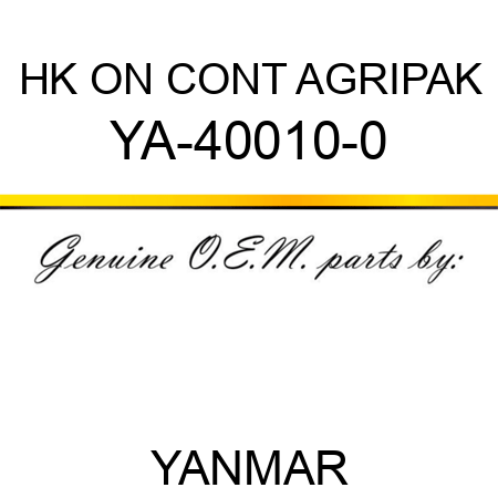 HK ON CONT AGRIPAK YA-40010-0