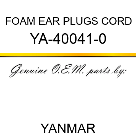 FOAM EAR PLUGS, CORD YA-40041-0