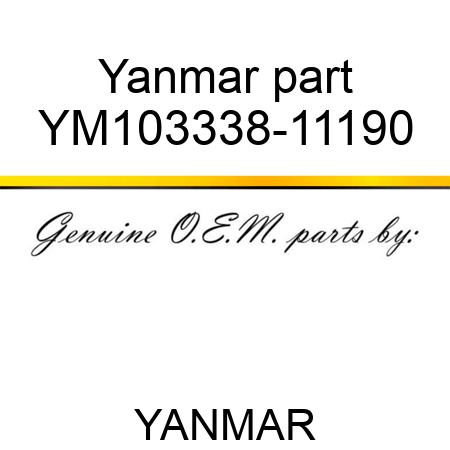 Yanmar part YM103338-11190