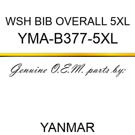 WSH BIB OVERALL 5XL YMA-B377-5XL