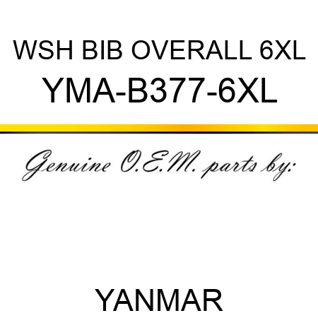 WSH BIB OVERALL 6XL YMA-B377-6XL