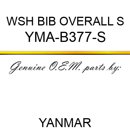 WSH BIB OVERALL S YMA-B377-S