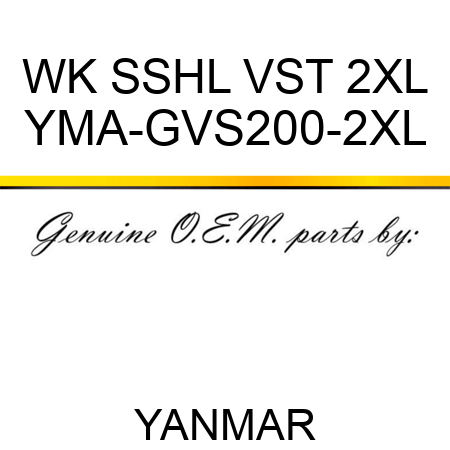 WK SSHL VST 2XL YMA-GVS200-2XL