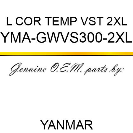 L COR TEMP VST 2XL YMA-GWVS300-2XL