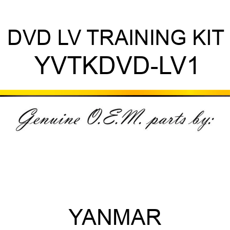 DVD LV TRAINING KIT YVTKDVD-LV1